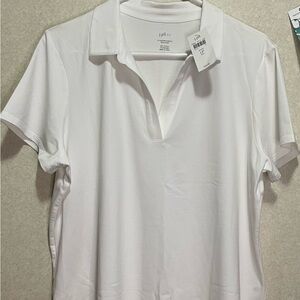 J. Jill Women's White Polo Top